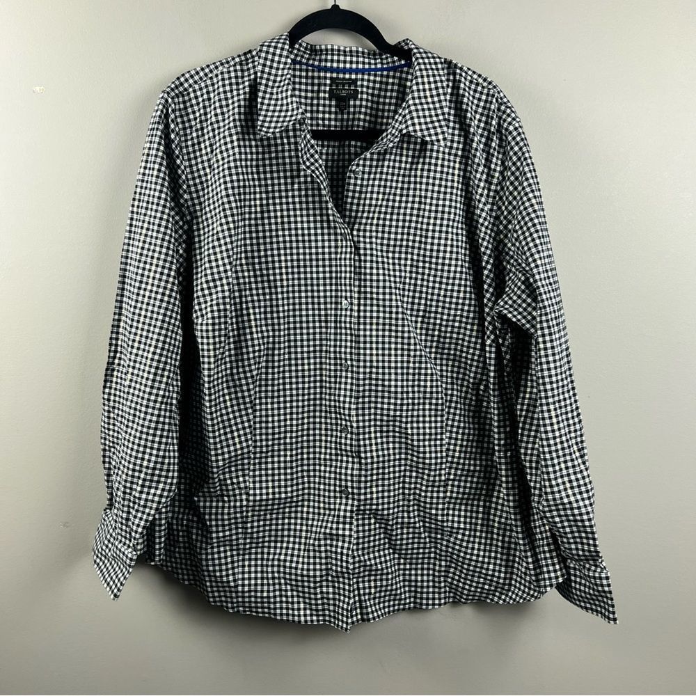 Talbots wrinkle resistant metallic thread gingham… - image 2